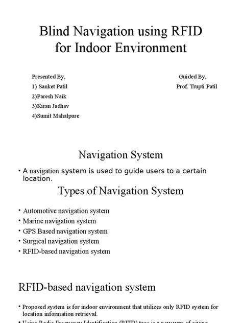 Blind Navigation Using RFID For Indoor Environment